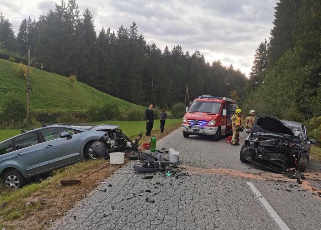 Poškodovani štirje ljudje in pes